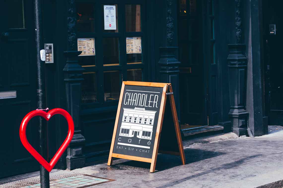 Chandler Café sidewalk sign