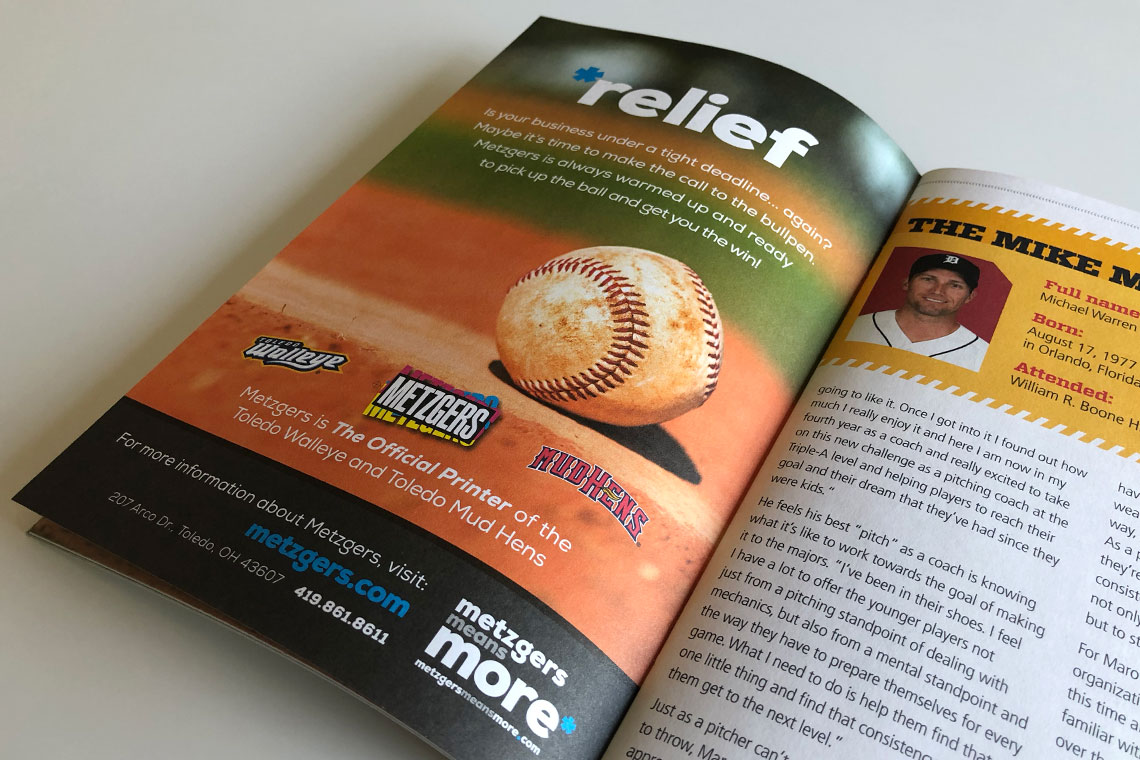 Toledo Mud Hens - Muddy Times Metzgers Ad